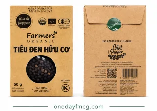 Vipep Farmers Organic Black Pepper 50g x 10 Bags