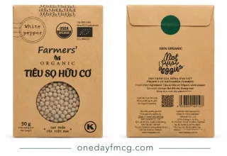 Vipep Farmers Organic White Pepper 50g x 10 Bags