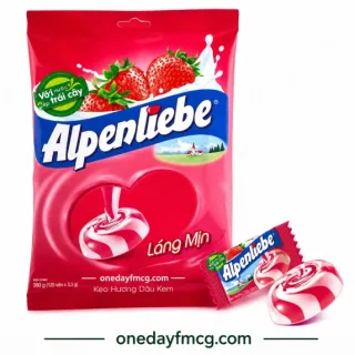Alpenliebe Strawberry Hard Candy 330g x 24 Bags 