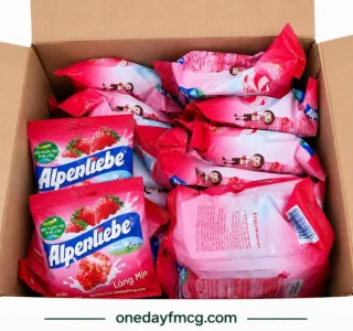 Alpenliebe Strawberry Hard Candy 330g x 24 Bags 
