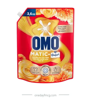 Omo Liquid Detergent Top Load Delicate Perfume 3.6kg x 4 pouches