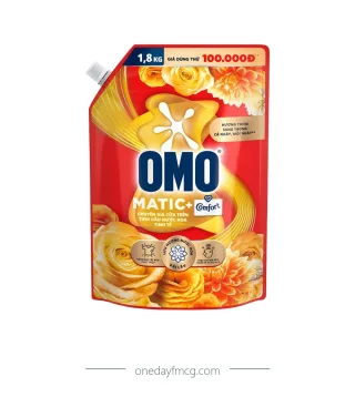 Omo Liquid Detergent Top Load Delicate Perfume 1.8kg x 4 pouches