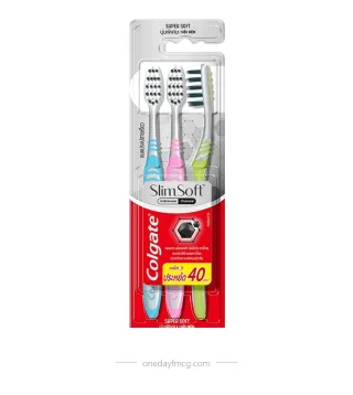 Colgate Toothbrush Slimsoft In-Between Charcoal Pack 3