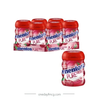 Mentos Sugar Free Pure Fresh Chewing Gum Strawberry 61.25g x 6 jars x 12 trays