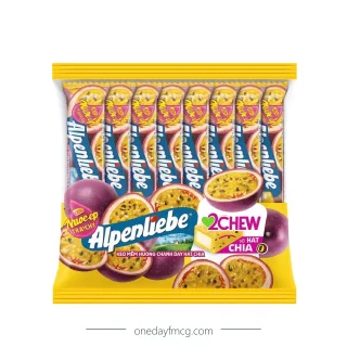 Alpenliebe 2Chew Candy Passion Fruit & Chia Seeds 16 bars x 24 bags