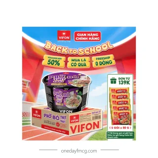 VIFON Phở Bò Thịt Thật Tô 90g