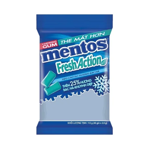 Mentos Fresh Action Chewing Gum Mint 112g