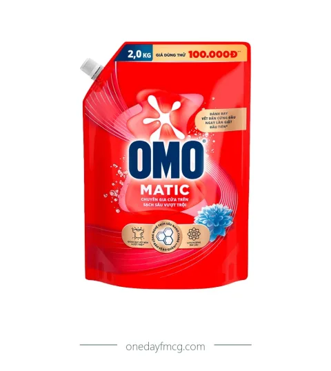 Omo Liquid Detergent Top Load Outstanding Deep Clean 2kg x 4 pouches