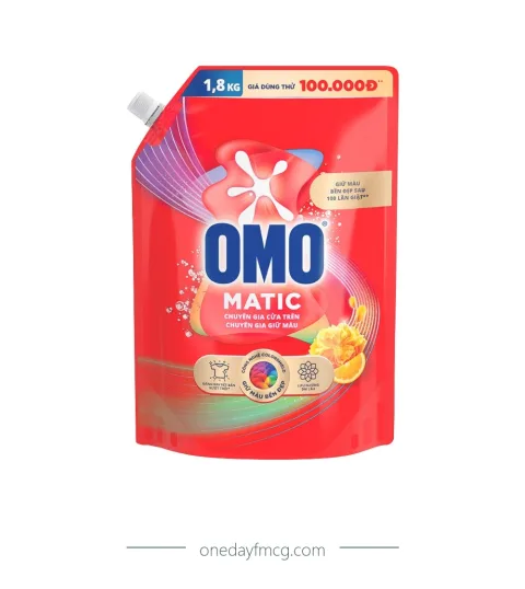 Omo Liquid Detergent Top Load Color Care 1.8kg x 4 pouches