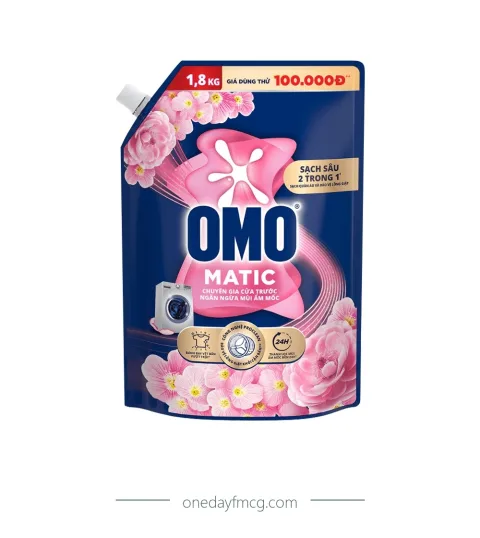Omo Liquid Detergent Front Load Prevent Musty Smell 1.8kg x 4 pouches