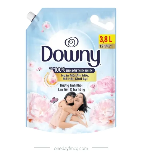 Downy Fabric Softener Pure Fresh Orchid & White Tea 3.8L x 4 pouches