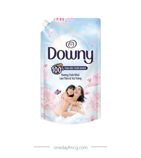 Downy Fabric Softener Pure Fresh Orchid & White Tea 1.25L x 9 pouches