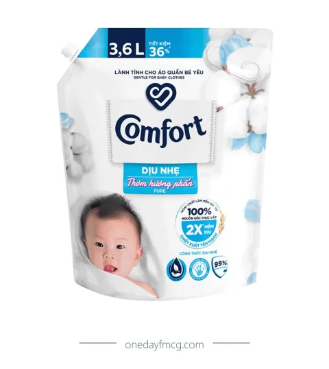 Comfort Gentle Care Fabric Softener Pure 3.6L x 4 pouches