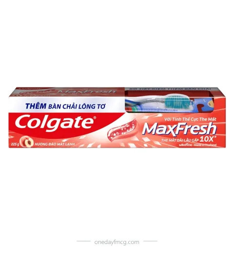 Colgate MaxFresh Toothpaste Icy Peach 225g (+ TB) x 36 tubes