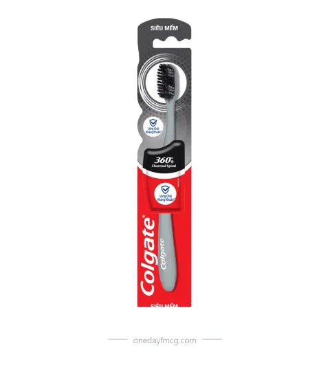 Colgate Toothbrush 360° Charcoal Spiral Pack 1
