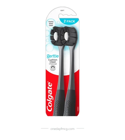 Colgate Toothbrush Gentle Cushion Clean Charcoal Pack 2