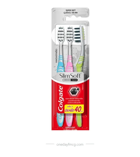 Colgate Toothbrush Slimsoft In-Between Charcoal Pack 3