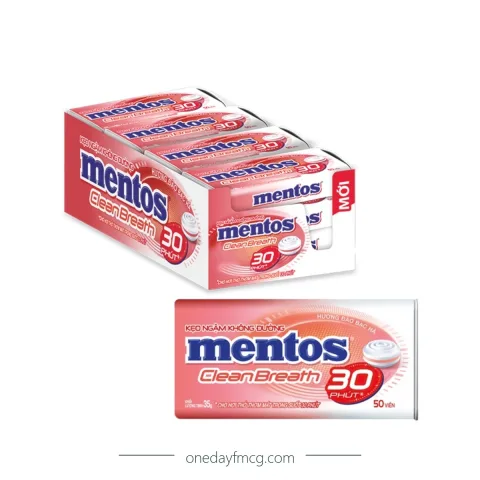 Mentos Sugar Free Cleanbreath Hard Candy Peach Mint 35g x 12 jars x 6 boxes
