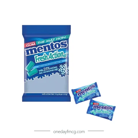 Mentos Fresh Action Chewing Gum Mint 112g (2.8g x 40 pieces) x 45 bags