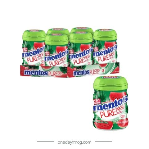 Mentos Sugar Free Pure Fresh Chewing Gum Watermelon 61.25g x 6 jars x 12 trays