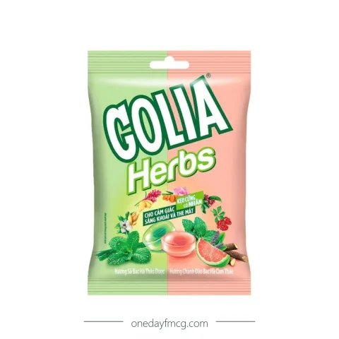 Golia Herbs Hard Candy With Lemongrass Mint Syrup & Lemon With Rosy Pulp Mint Licorice Syrup 95.7g x 45 bags