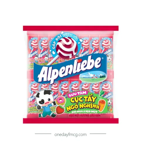 Alpenliebe Lollipop Strawberry Cream 360g x 20 bags