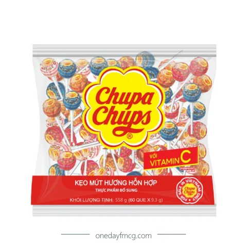 Chupa Chups Lollipop Vitamin C 558g (9.3g x 60 sticks) x 18 pouches
