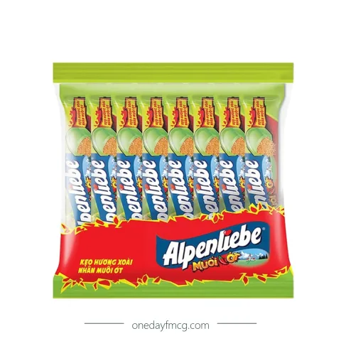 Alpenliebe Hard Candy Mango Filled With Chilli Salt 16 bars x 24 bags