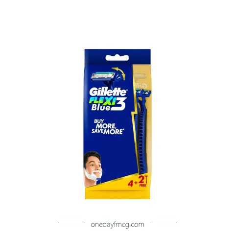 Gillette Razor Blue 3 Flexi (4+2) x 6 packs x 12 boxes