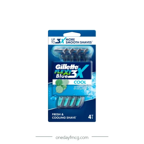 Gillette Razor Blue 3X Flexi Cool 4 x 6 packs