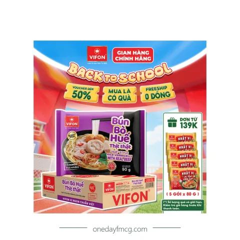 VIFON Bún Bò Huế Thịt Thật 90g