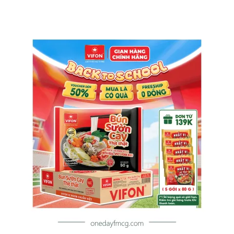 VIFON Bún Sườn Cay Thịt Thật 90g