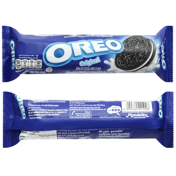 Mini Oreo Original Chocolate Sandwich Cookies With Vanilla Flavored Cream 204g