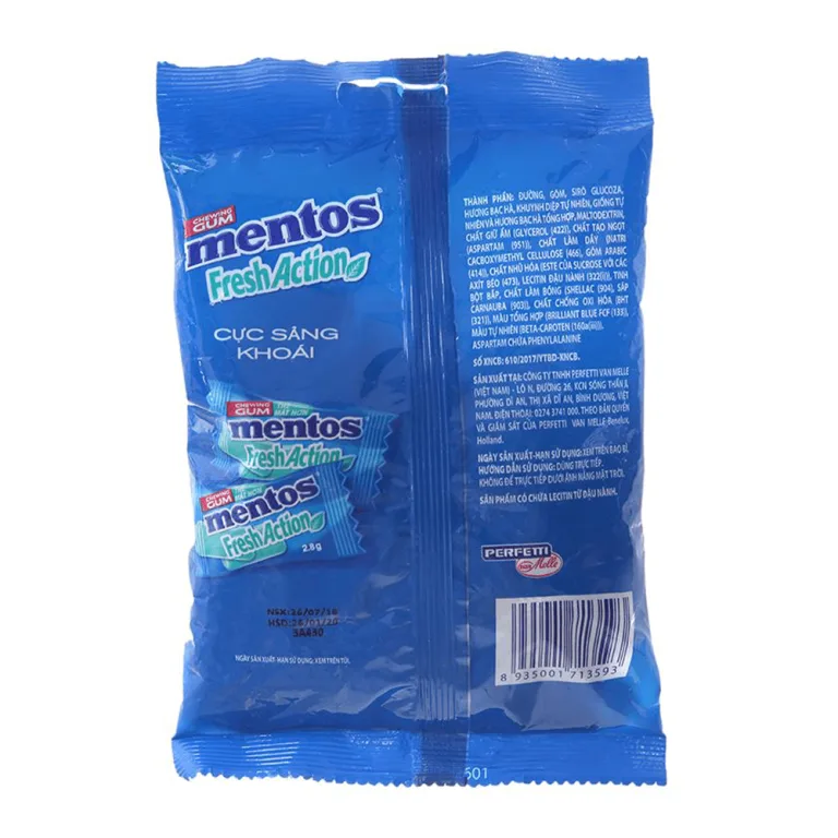 Mentos Fresh Action Chewing Gum Mint 112g