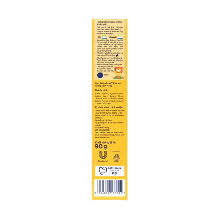 P/S Toothpaste For Kids 2-6 Years Orange 90g