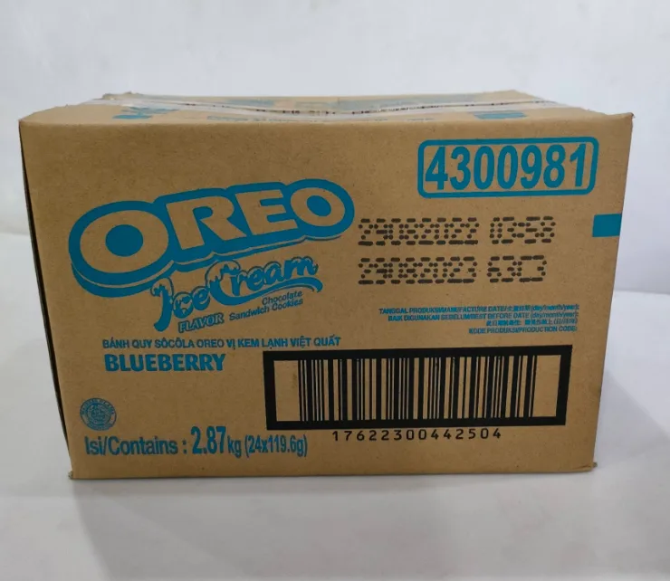 Oreo Sandwich Cookies Blueberry Cream 119.6g × 24 Bags