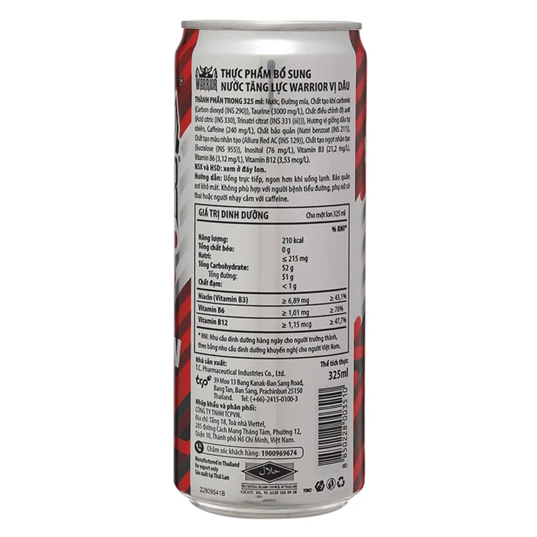 Warrior Energy Drink 330ml - Strawberry