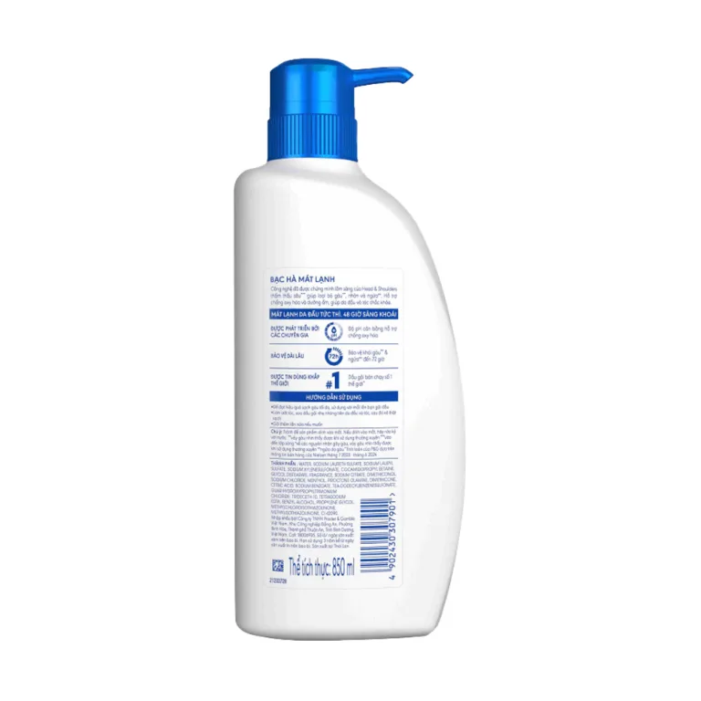 Head & Shoulders Shampoo Cool Menthol 850mL