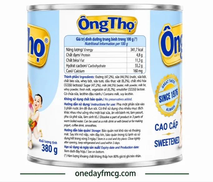 Ong Tho Condensed Milk Can 380g