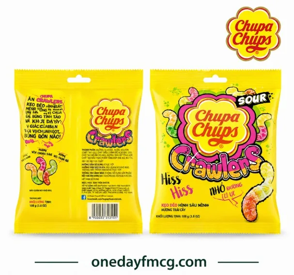 Chupa Chups Jelly Crawlers Oil Mini Fruit 90g x 30 Bags