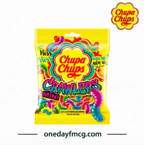Chupa Chups Jelly Crawlers Oil Mini Fruit 90g x 30 Bags