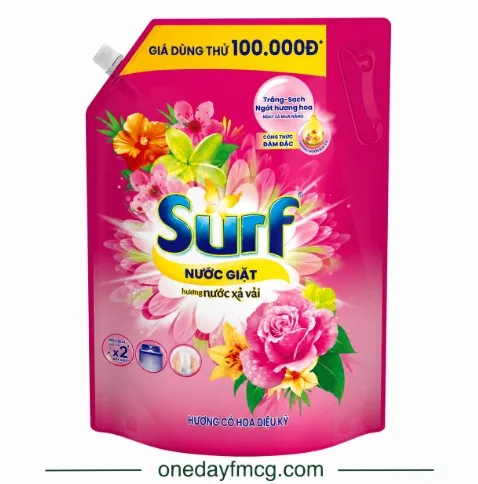 Surf Liquid Detergent Floral 2.9kg x 4 pouches
