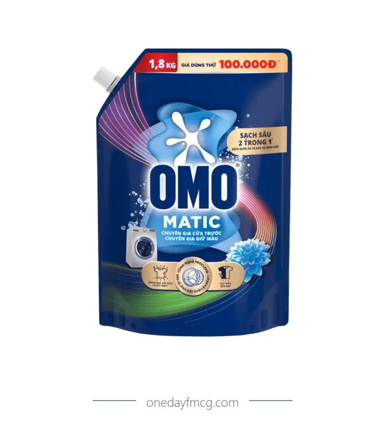 Omo Liquid Detergent Front Load Color Care 1.8kg x 4 pouches