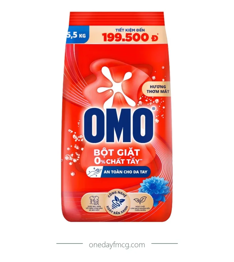 Omo Detergent Powder Dirty & Odor Eliminating 5.5g x 3 bags