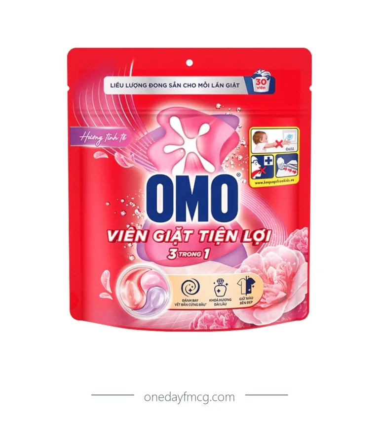 Omo 3in1 Detergent Capsules Delicate 315g (30 capsules x 10.5g) x 12 pouches