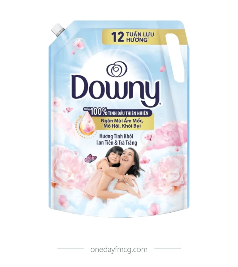 Downy Fabric Softener Pure Fresh Orchid & White Tea 2.3L x 4 pouches