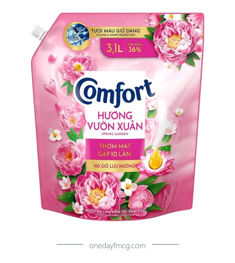 Comfort Fabric Softener Spring Garden 3.1L x 4 pouches