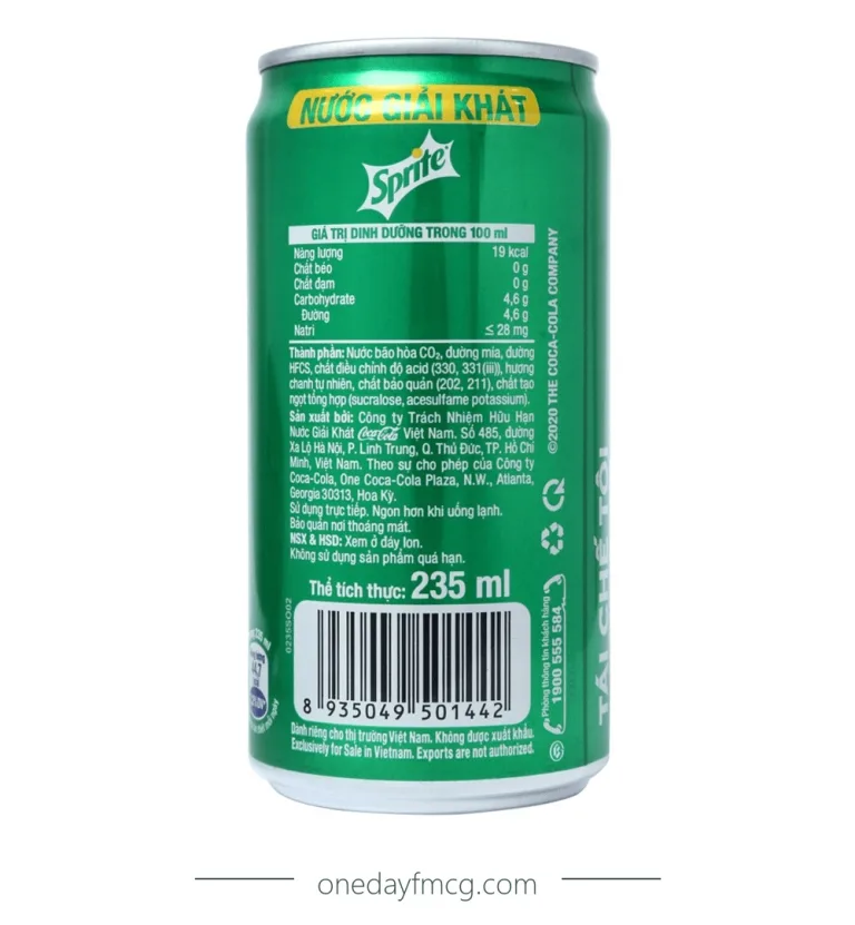 Sprite Lemon Soft Drink 235mL