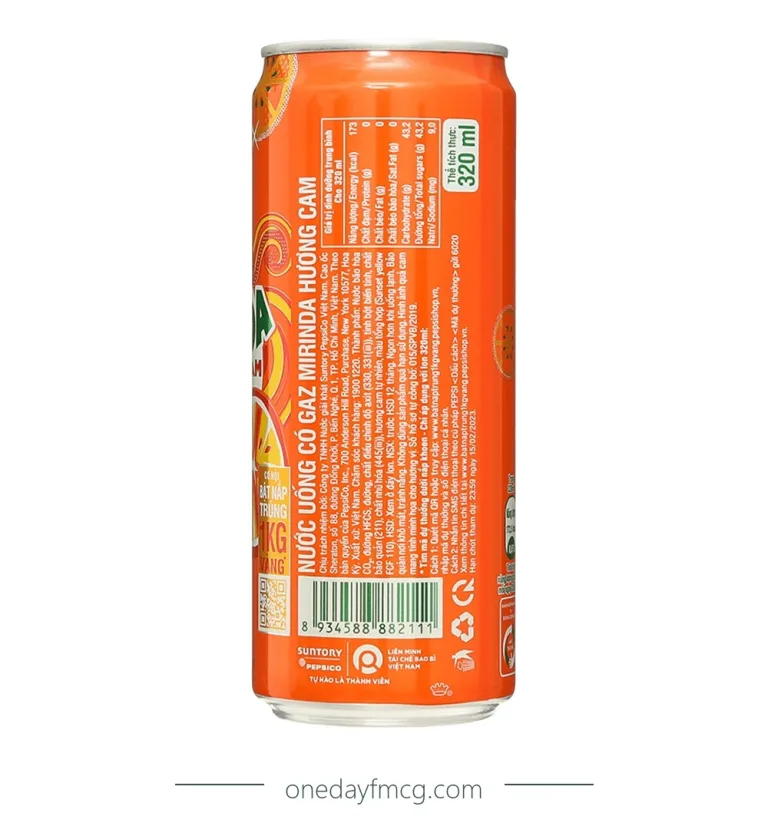 Mirinda Orange Flavored Soft Drink 320mL