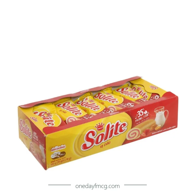 Solite Roll Sponge Cake Strawberry Flavor 180g